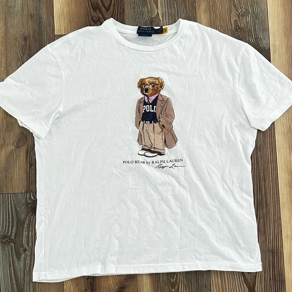 Polo by Ralph Lauren White Tee with Polo Bear Graphic